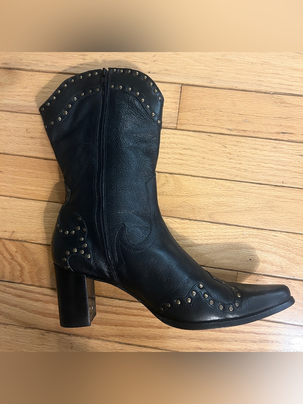 Matisse Brazilian Genuine Leather Heeled Western Boots, Black • Women’s 9
